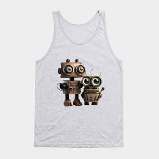 Cute Vintage Robot with Sidekick Tank Top